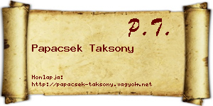 Papacsek Taksony névjegykártya